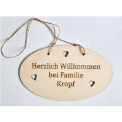 Wandschild Willkommen Familienname