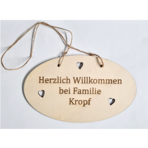 Wandschild Willkommen Familienname